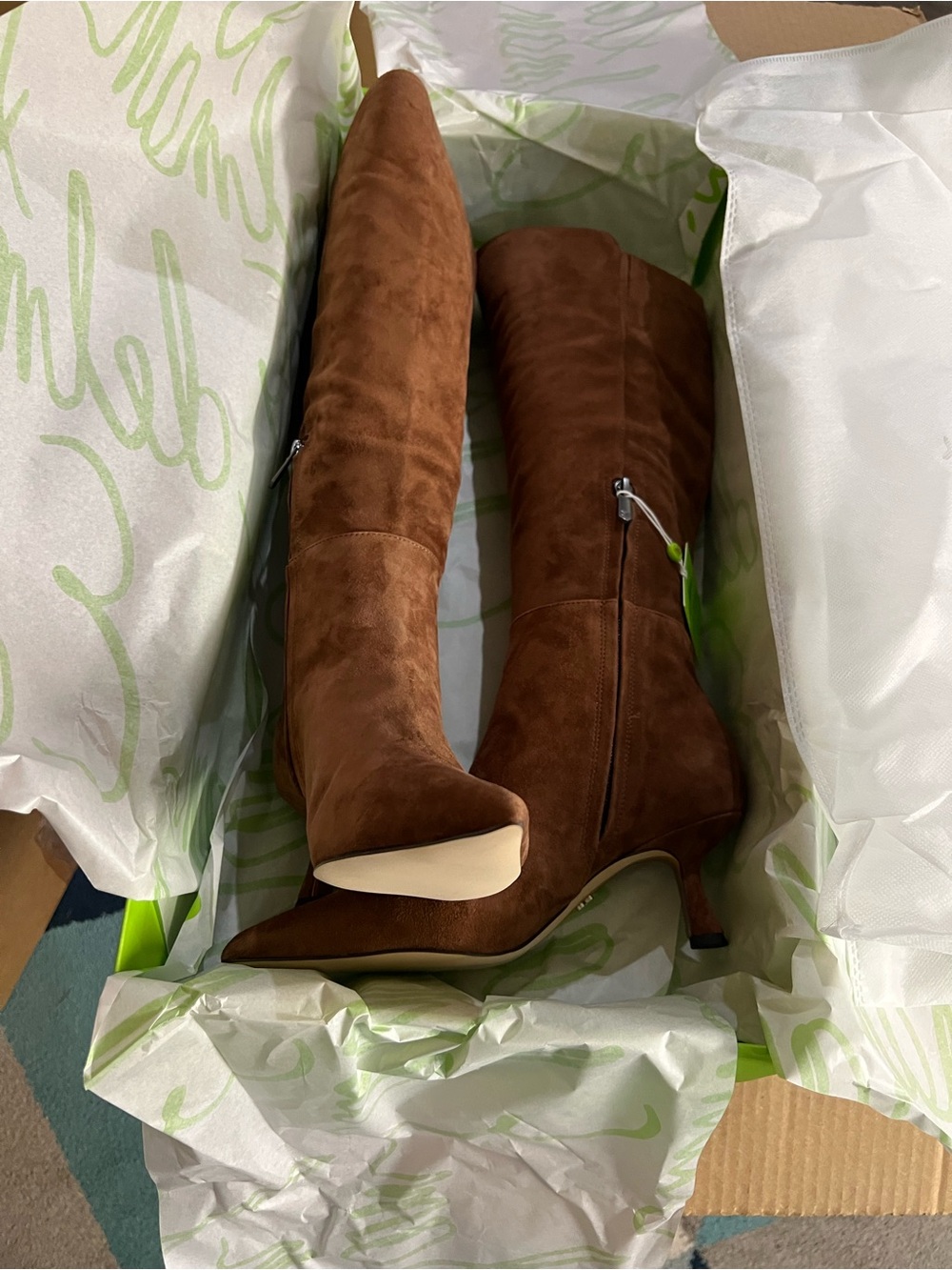 Sam Edelman Tall Pointed-Toe Suede Boots in toffee - Picture 7 of 12